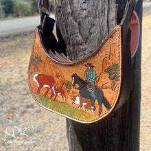 Load image into Gallery viewer, Ranching Cowgirl Half Moon Style Handbag