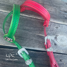 Load image into Gallery viewer, Green & Red Glitter Double Ear Headstall