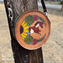 Load image into Gallery viewer, Succulent Sunflower Moon Paint Horse Mini Round Bag
