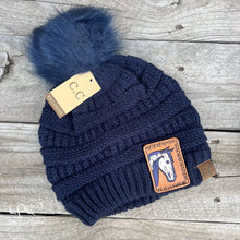 Load image into Gallery viewer, Skeleton Horse Fuzzy Pom Beanie