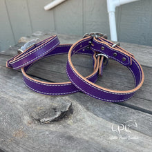 Load image into Gallery viewer, Purple Leather Dog Collar