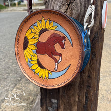 Load image into Gallery viewer, Sunflower Moon Horse Mini Round Bag