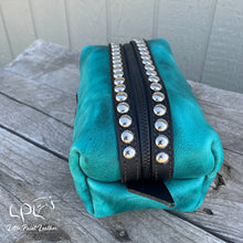 Load image into Gallery viewer, Distressed Teal Bucking Horse Dopp Bag