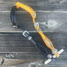Load image into Gallery viewer, Black & Yellow Glitter Double Ear Headstall