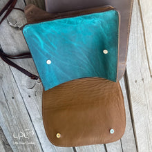 Load image into Gallery viewer, Distressed Turquoise and Sunflower Saddle Bags