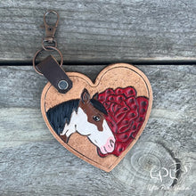 Load image into Gallery viewer, Heart Horse Keychain
