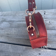 Load image into Gallery viewer, Brown Sunflower & Cowhide Mini Round Bag