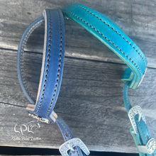Load image into Gallery viewer, Navy & Teal Glitter Double Ear Headstall