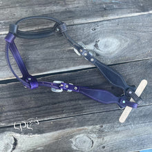 Load image into Gallery viewer, Black & Purple Glitter Double Ear Headstall