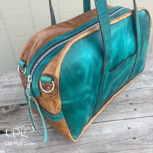 Load image into Gallery viewer, Distressed Teal Overnight Bag