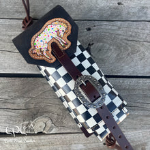 Load image into Gallery viewer, Checkered Bottle Holder with Colorful Appy