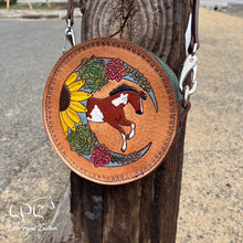 Load image into Gallery viewer, Succulent Sunflower Moon Paint Horse Mini Round Bag