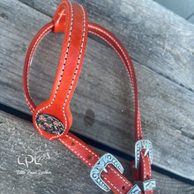 Load image into Gallery viewer, Orange Checkered One Ear Headstall