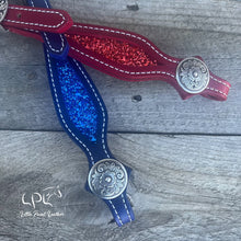 Load image into Gallery viewer, Red & Blue Glitter Headstall