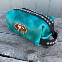 Load image into Gallery viewer, Distressed Teal Bucking Horse Dopp Bag