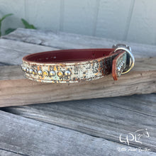 Load image into Gallery viewer, AUCTION 17-21” Driftwood Hide Blingy Dog Collars