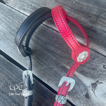 Load image into Gallery viewer, Black & Red Glitter Double Ear Headstall