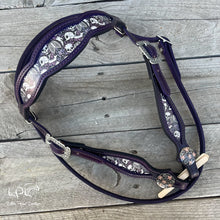 Load image into Gallery viewer, Purple Skeleton Browband Headstall