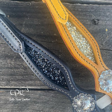 Load image into Gallery viewer, Black & Yellow Glitter Double Ear Headstall