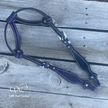 Load image into Gallery viewer, Navy & Purple Double Ear Headstall