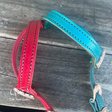 Load image into Gallery viewer, Red & Teal Glitter Double Ear Headstall
