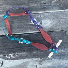 Load image into Gallery viewer, Purple & Teal Glitter Double Ear Headstall