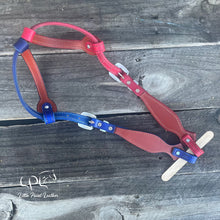Load image into Gallery viewer, Red & Blue Glitter Double Ear Headstall