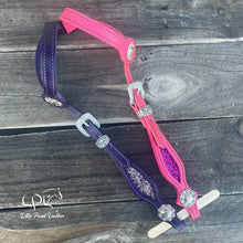 Load image into Gallery viewer, Purple & Pink Glitter Double Ear Headstall