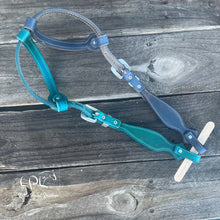Load image into Gallery viewer, Navy & Teal Glitter Double Ear Headstall