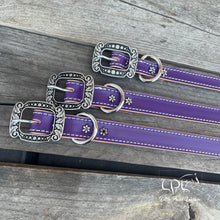 Load image into Gallery viewer, Purple Leather Dog Collar
