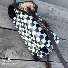 Load image into Gallery viewer, Checkered Bottle Holder with Colorful Appy
