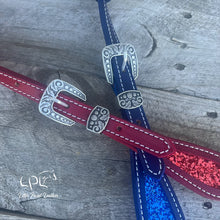 Load image into Gallery viewer, Red & Blue Glitter Headstall