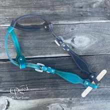 Load image into Gallery viewer, Black & Teal Glitter Double Ear Headstall