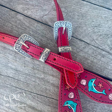 Load image into Gallery viewer, Dark Pink Dolphin One Ear Headstall