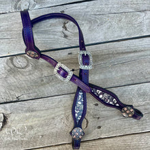 Load image into Gallery viewer, Purple Skeleton One Ear Headstall