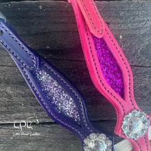 Load image into Gallery viewer, Purple & Pink Glitter Double Ear Headstall