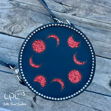 Load image into Gallery viewer, Red Moon Phase Round Bag