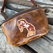 Load image into Gallery viewer, Distressed Leather Fanny Pack- Rearing Paint Horse