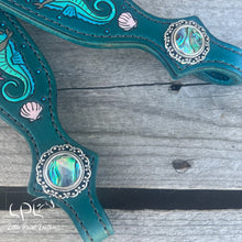 Load image into Gallery viewer, Teal Seahorse One Ear Headstall