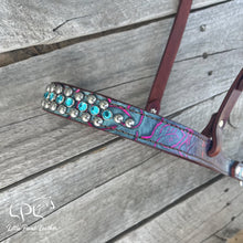 Load image into Gallery viewer, AUCTION Blinged Rio Hide Tie Down Noseband