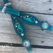 Load image into Gallery viewer, Teal Seahorse One Ear Headstall