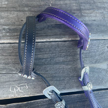 Load image into Gallery viewer, Black & Purple Glitter Double Ear Headstall