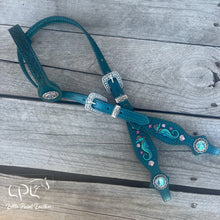Load image into Gallery viewer, Teal Seahorse One Ear Headstall
