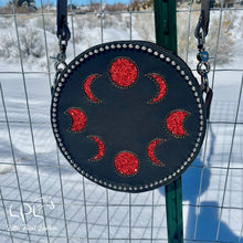 Load image into Gallery viewer, Red Moon Phase Round Bag