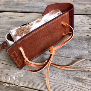 Cowhide Bottle Holder with Sunflower Concho