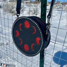 Load image into Gallery viewer, Red Moon Phase Round Bag
