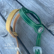 Load image into Gallery viewer, Yellow & Green Double Ear Headstall