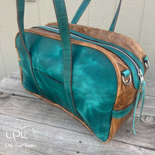 Load image into Gallery viewer, Distressed Teal Overnight Bag
