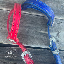 Load image into Gallery viewer, Red & Blue Glitter Double Ear Headstall
