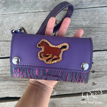 Load image into Gallery viewer, Purple Running Horse Trifold Wallet & Wristlet